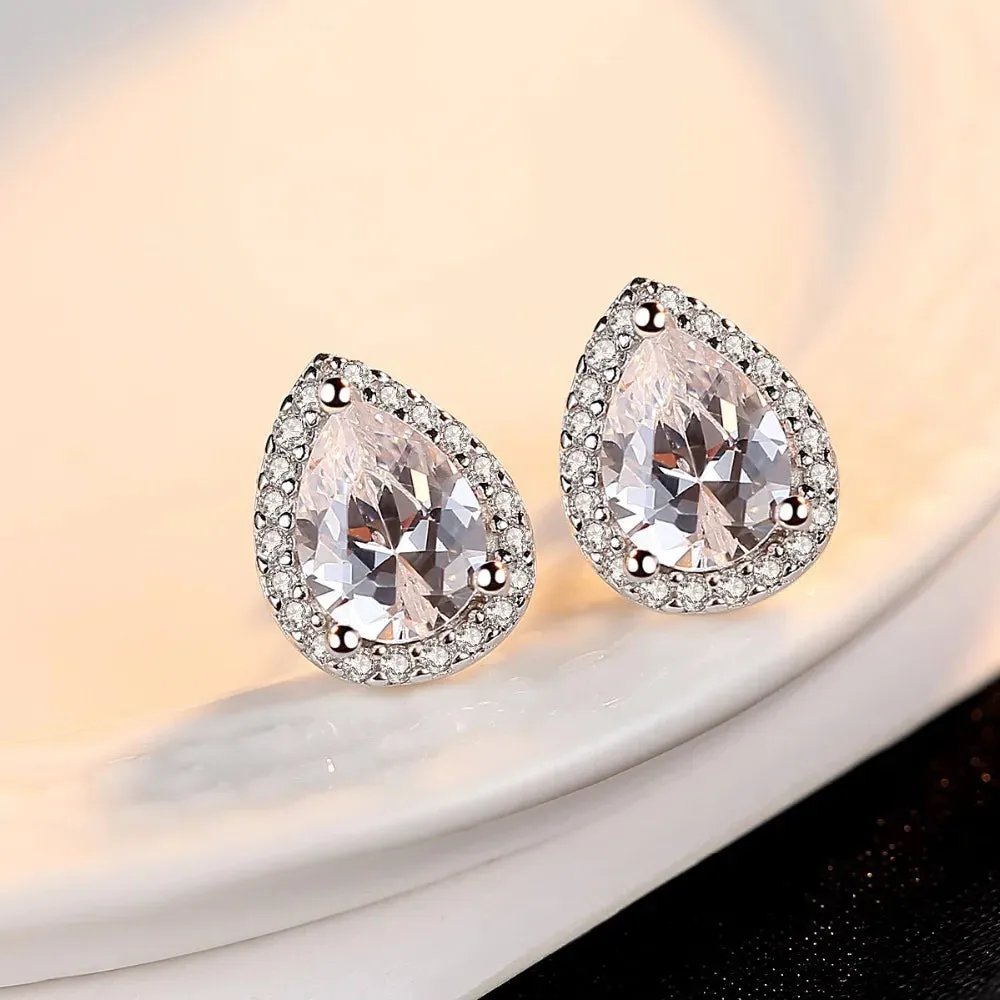 925 Sterling Silver Zircon Stud Earrings For Women New Fashions Exquisite Student Girlfriend Jewelry Accessories Wedding Party