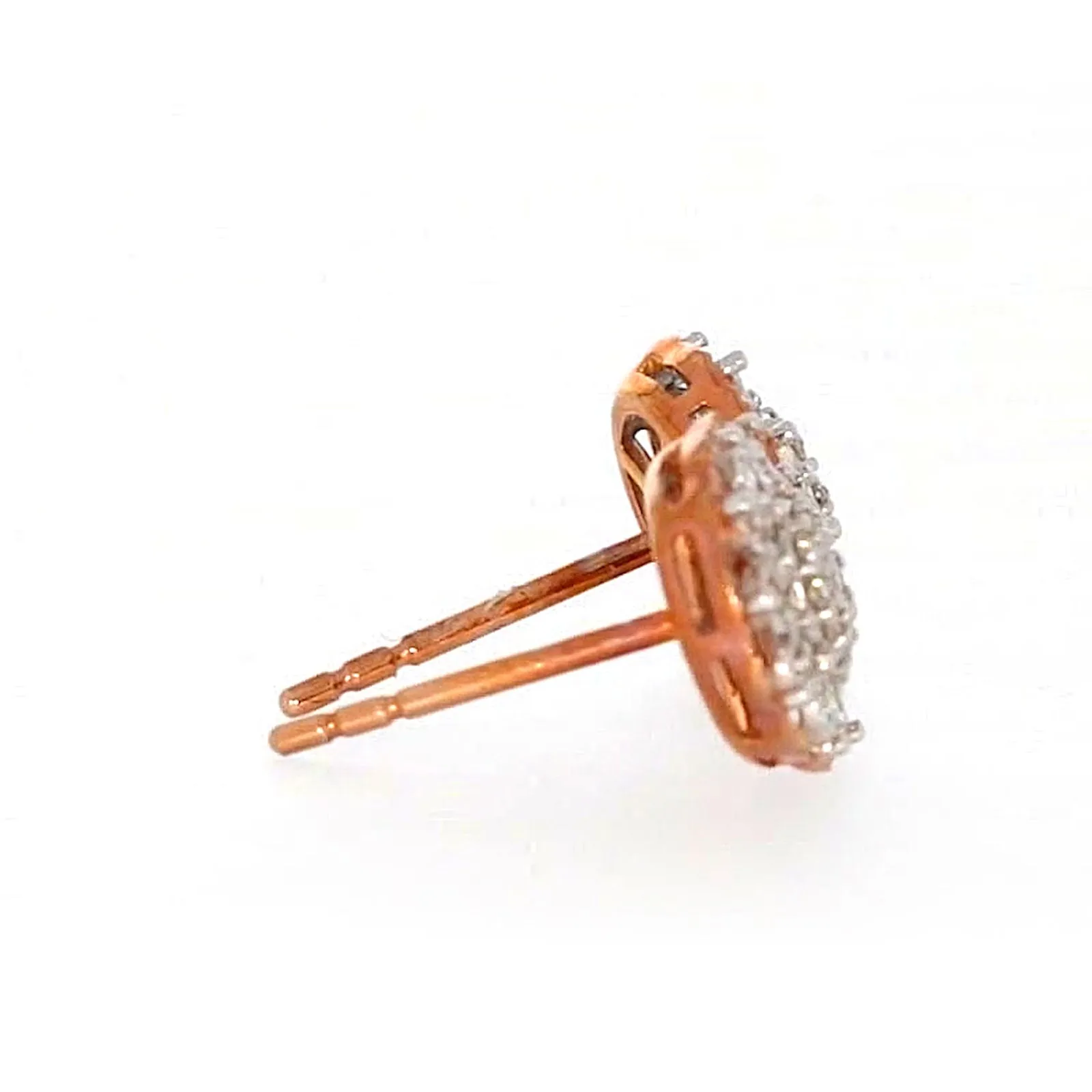 9ct Rose & White Gold Round Brilliant Cut 0.15 CARAT tw of Diamonds Stud Earrings