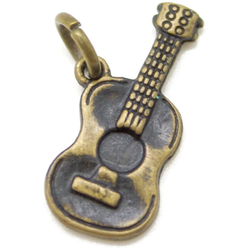 Acoustic Guitar Charm Bracelet, Necklace, Earrings, or Charm Only