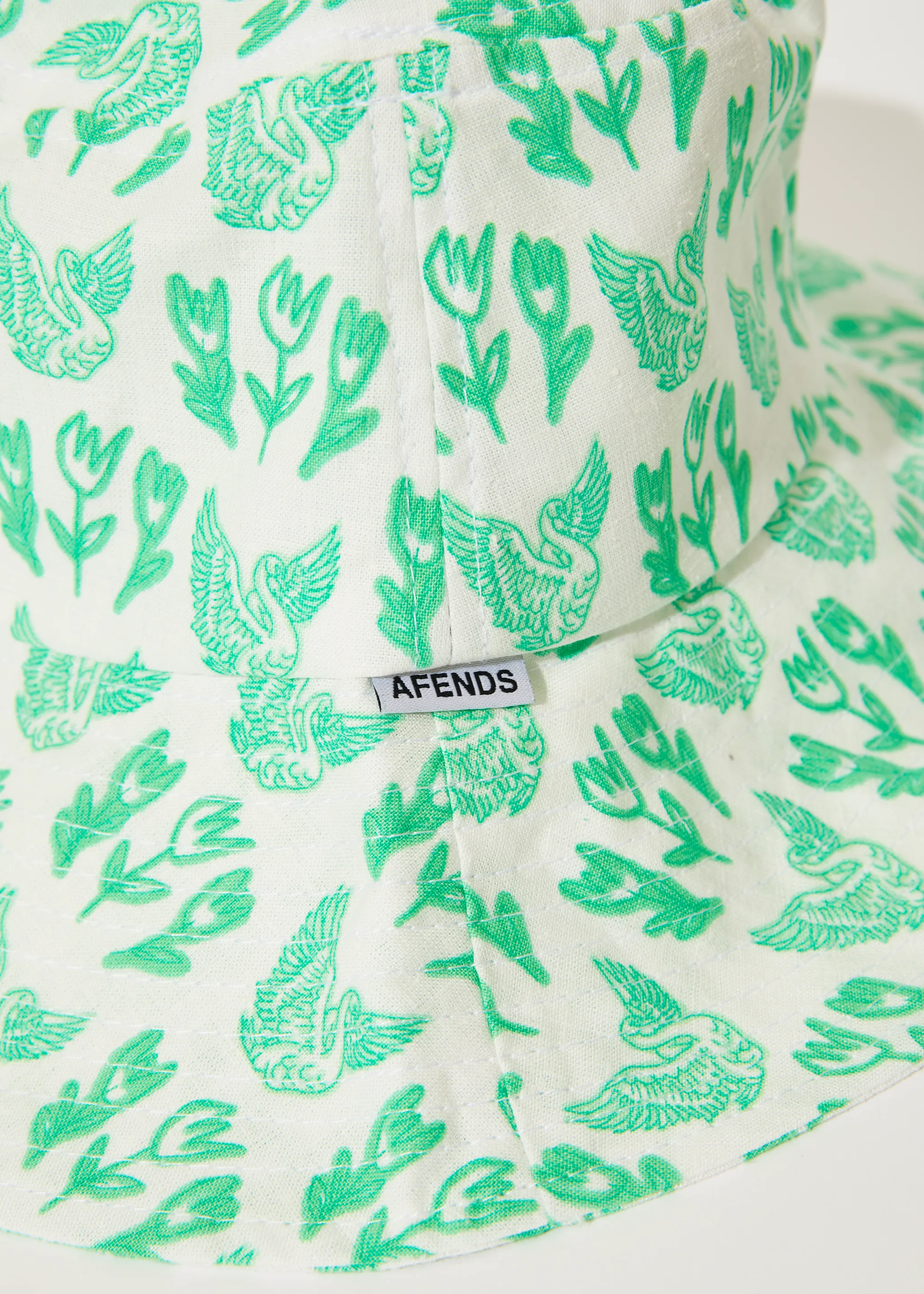 AFENDS Unisex Swan - Bucket Hat - Lime Green