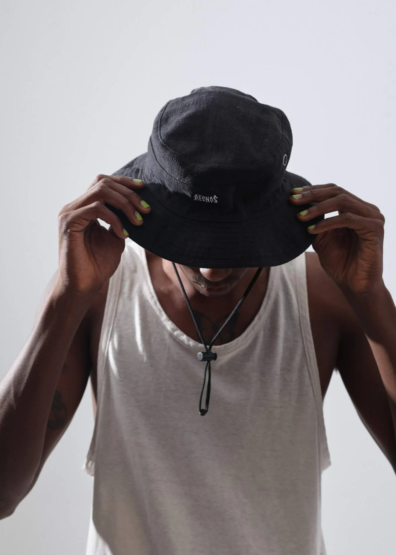 Afends Unisex Torched - Hemp Bucket Hat - Black