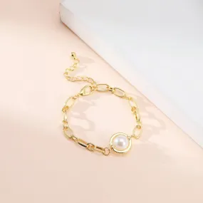 Alloy Fashion Pearl Chain Bracelet