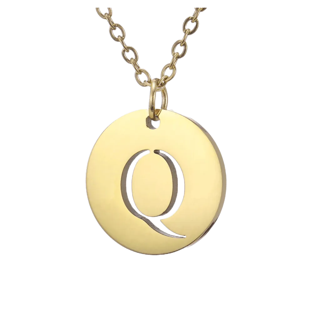 Alphabet Necklace Gold Plated - Letter Q