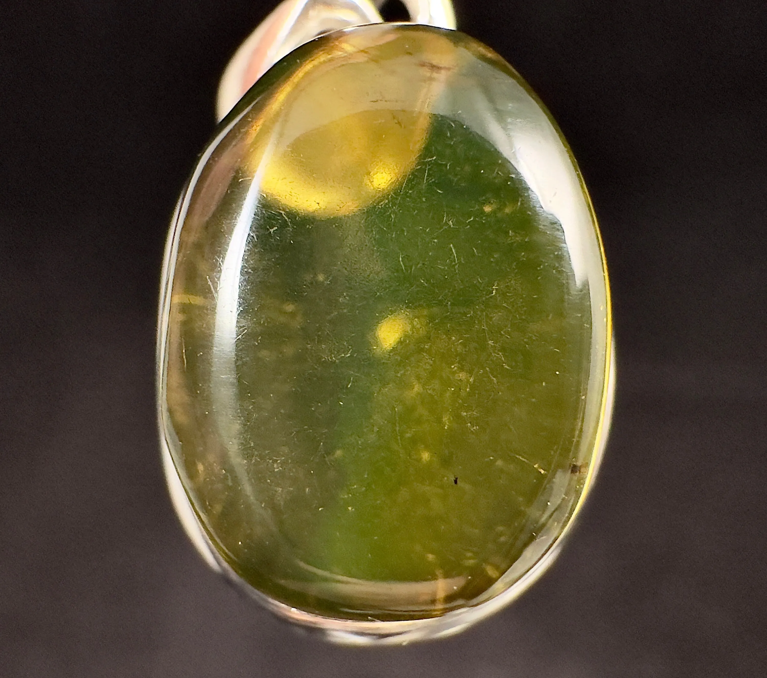 AMBER Crystal Pendant - Sterling Silver - Pendant Necklace, Fine Jewelry, Healing Crystals and Stones 53437
