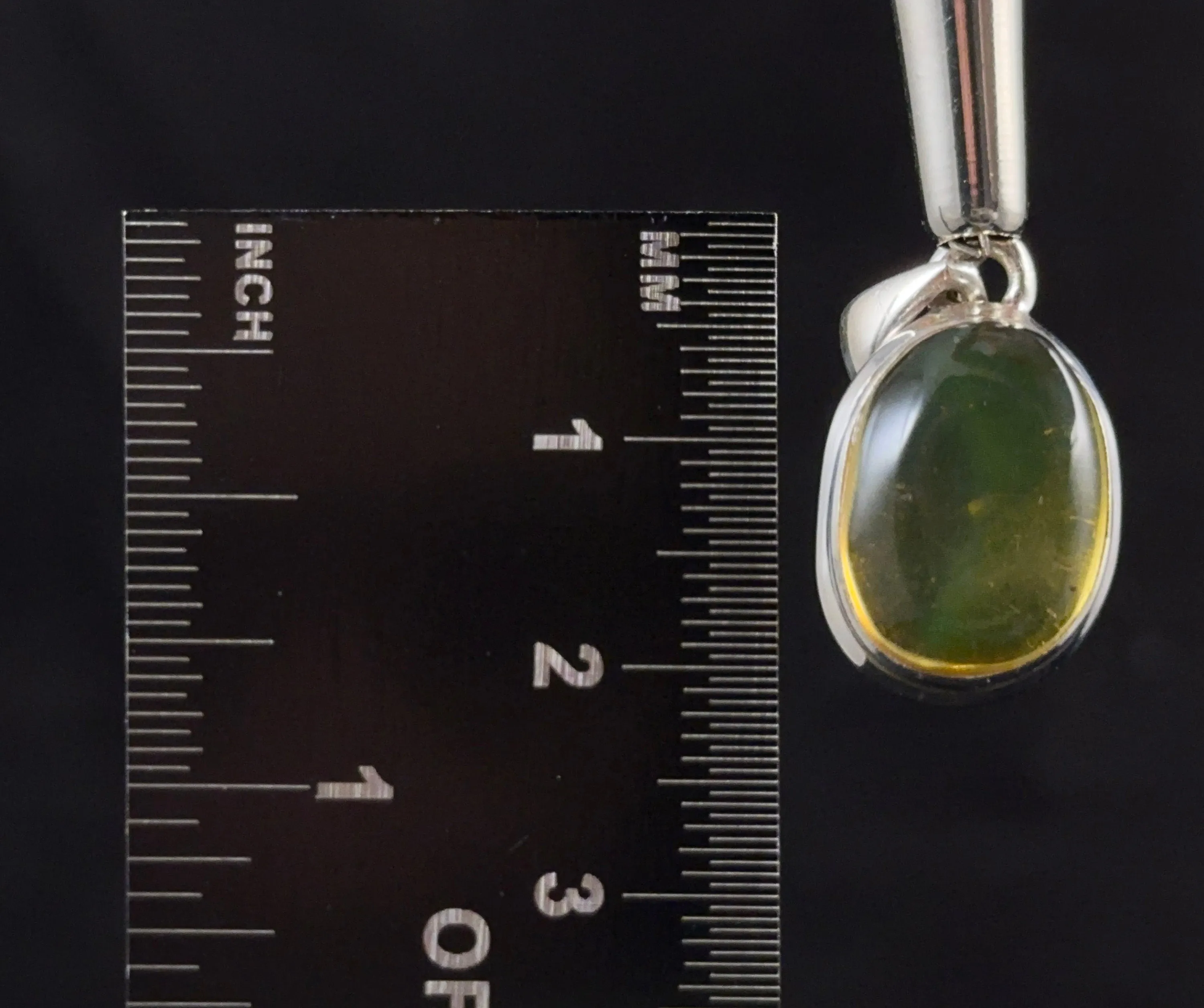 AMBER Crystal Pendant - Sterling Silver - Pendant Necklace, Fine Jewelry, Healing Crystals and Stones 53437