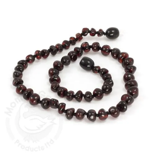 Amber Goose Amber Necklace - Baroque Dark Cherry