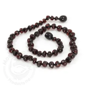 Amber Goose Amber Necklace - Baroque Dark Cherry