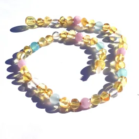Amber Goose Gemstone & Amber Necklace - Wild Lemon