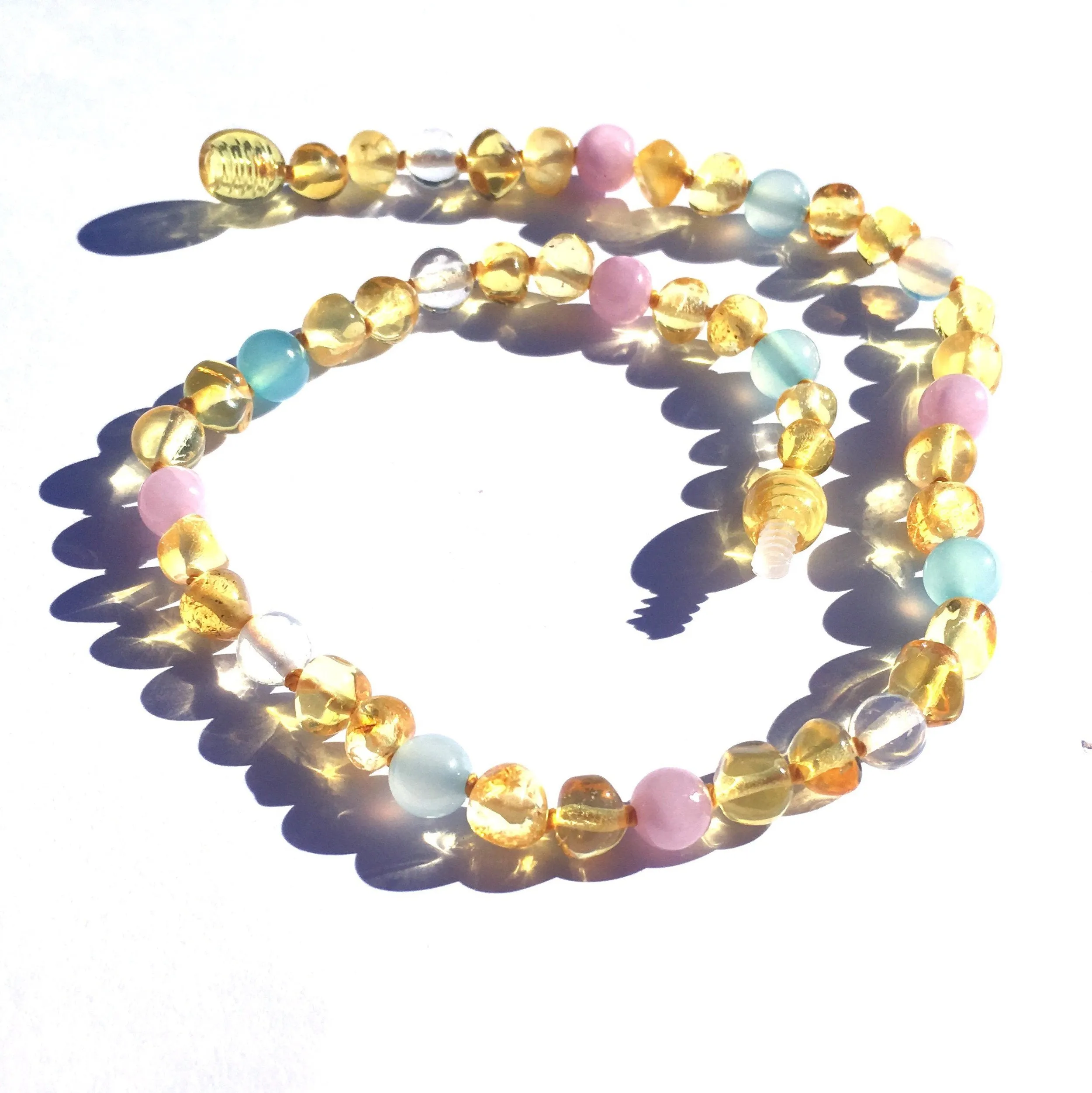 Amber Goose Gemstone & Amber Necklace - Wild Lemon
