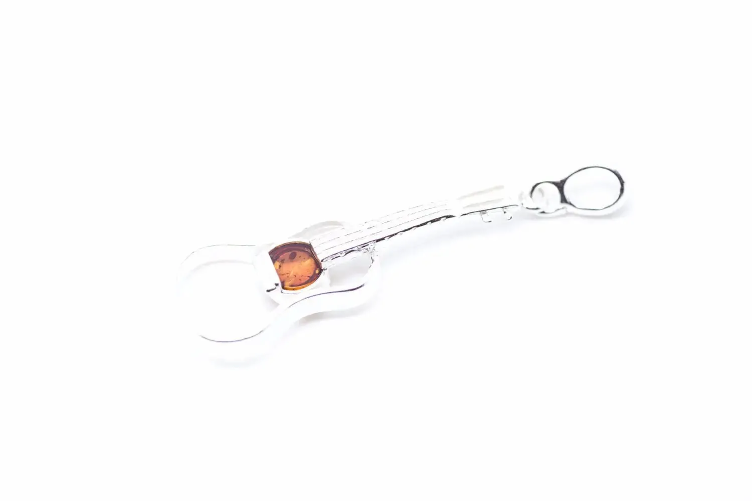 Amber Guitar Pendant Necklace