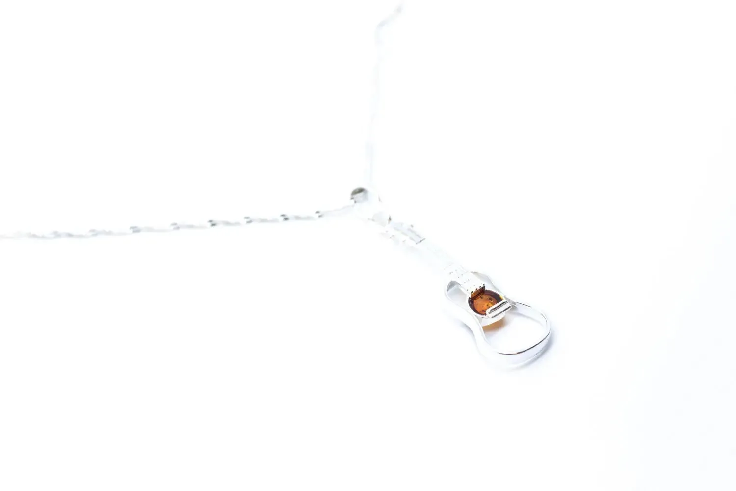 Amber Guitar Pendant Necklace
