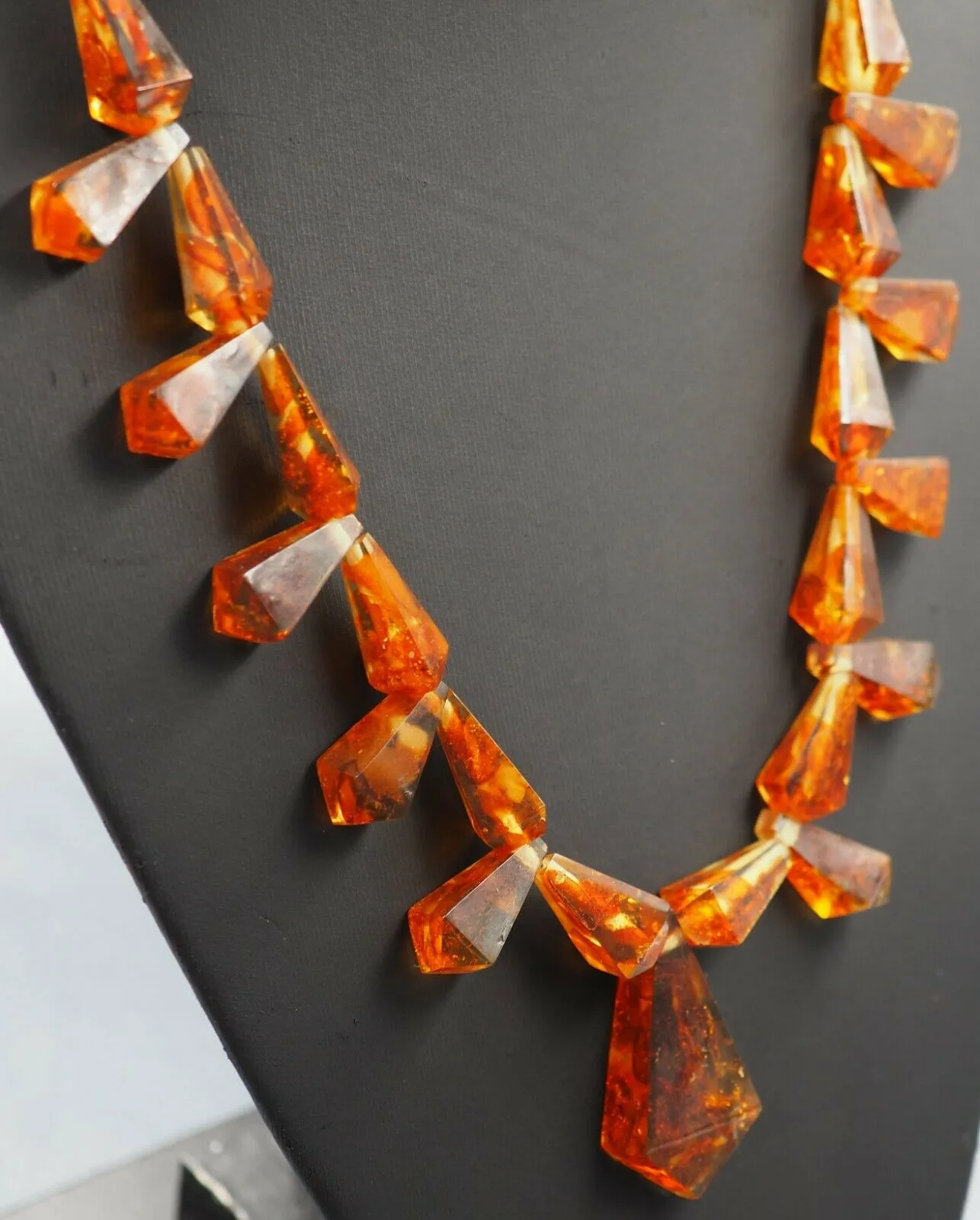 Amber in Resin Statement Necklace