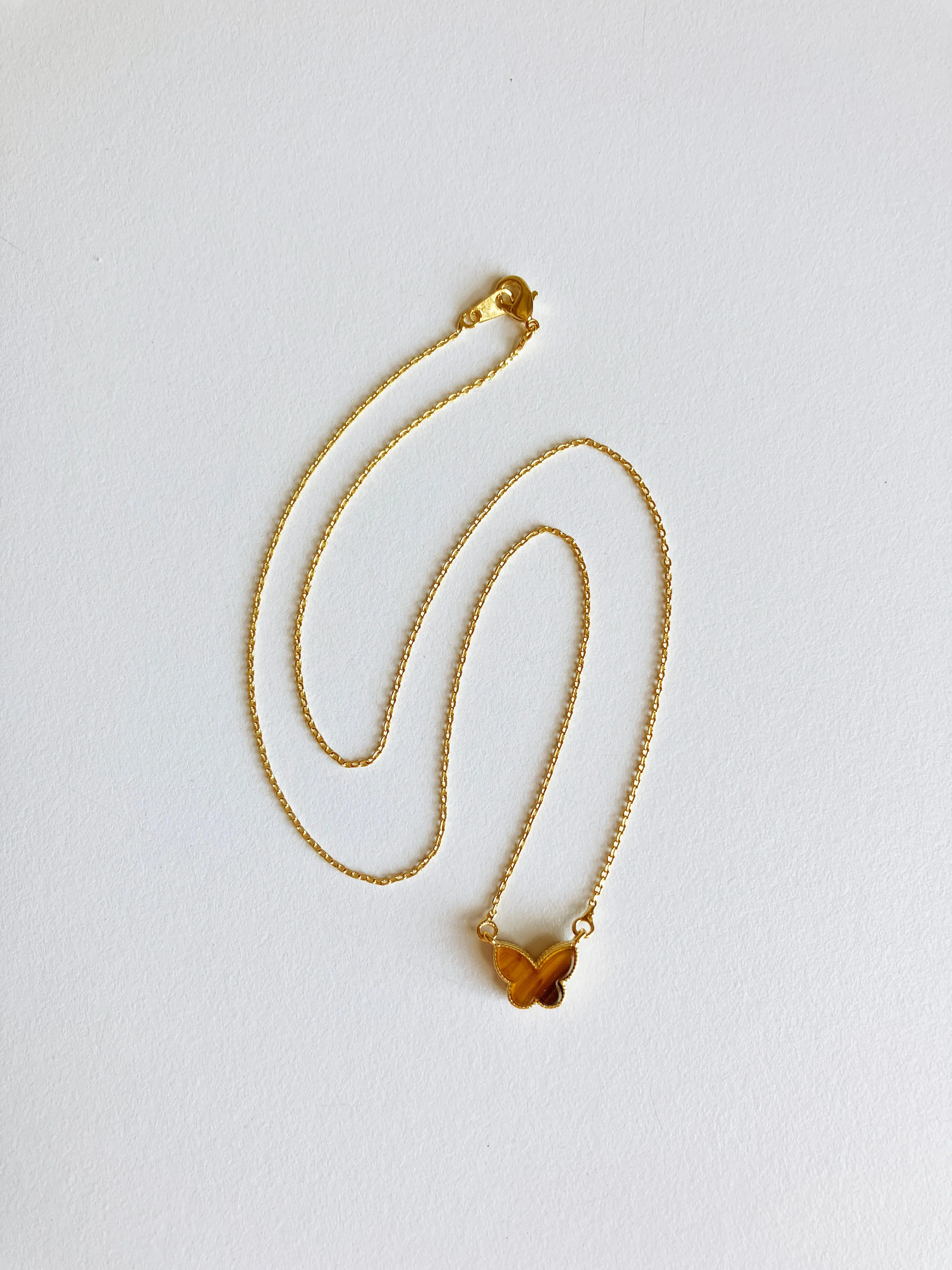 Amber Mini Butterfly Adjustable Necklace