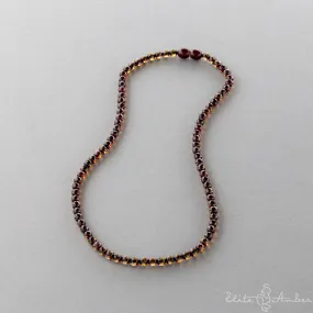 Amber necklace "Glossy night"