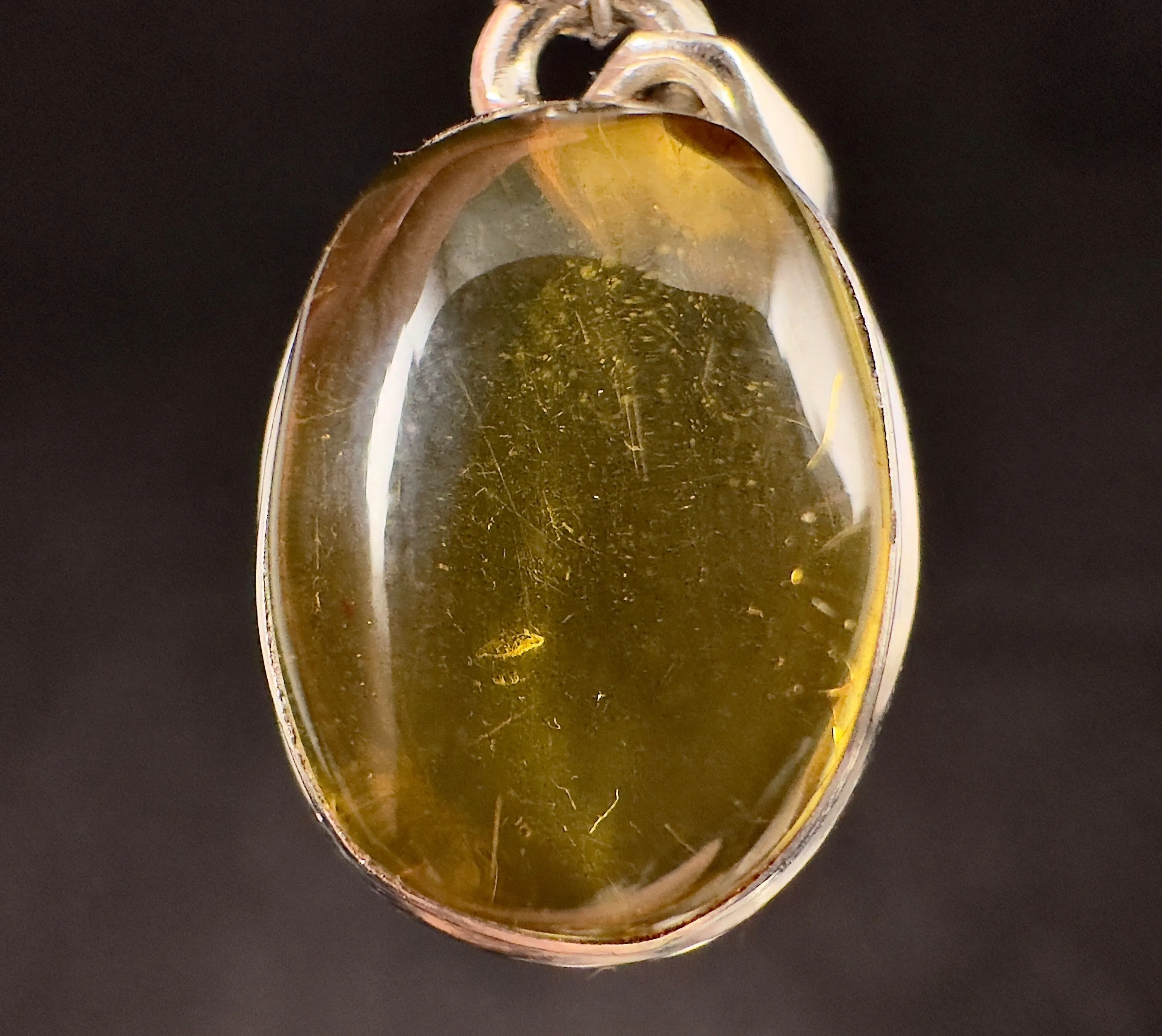 AMBER Pendant - AAA, Sterling Silver - Crystal Pendant, Fine Jewelry, Healing Crystals and Stones, 53421