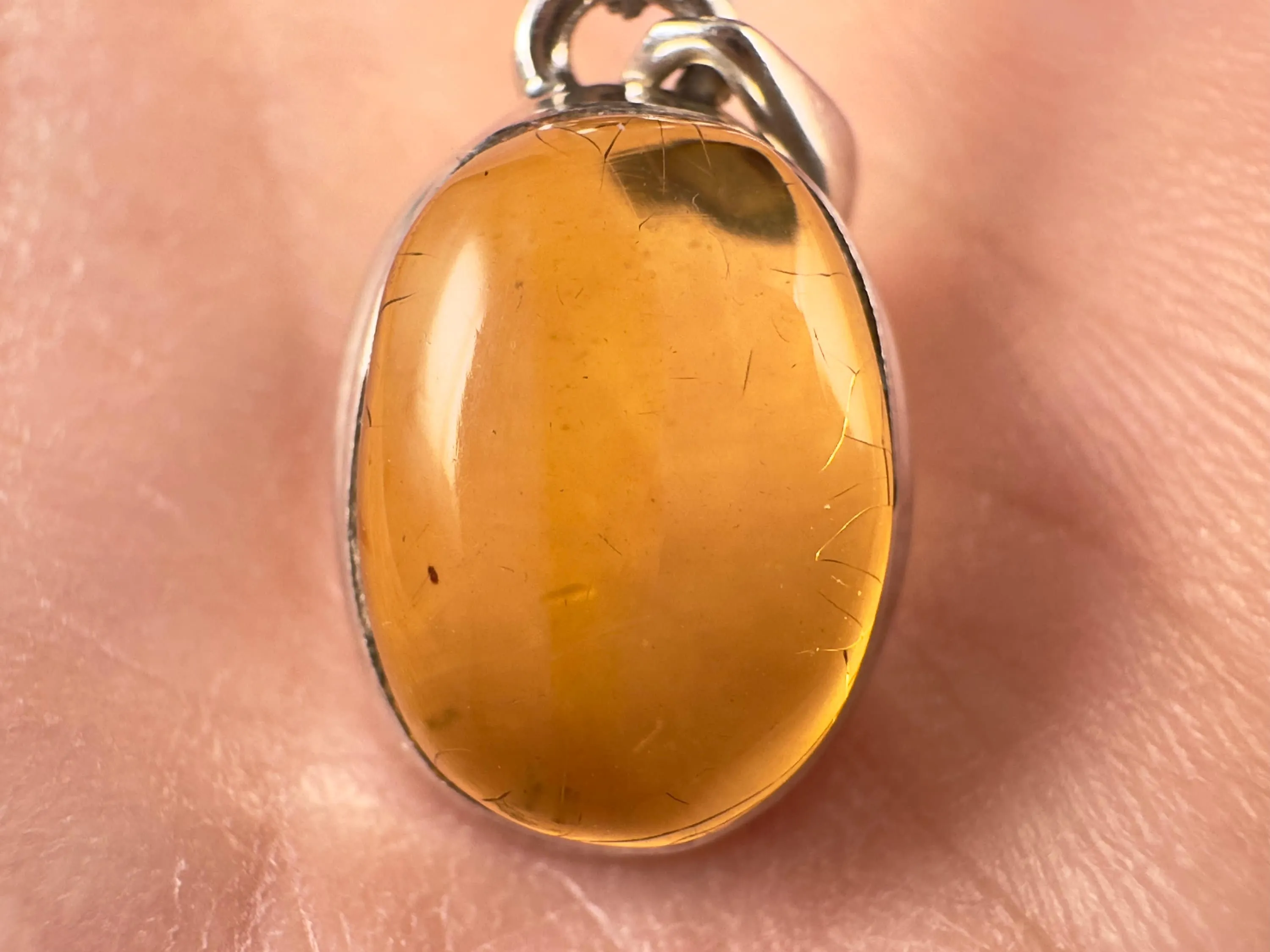 AMBER Pendant - AAA, Sterling Silver - Crystal Pendant, Fine Jewelry, Healing Crystals and Stones, 53421