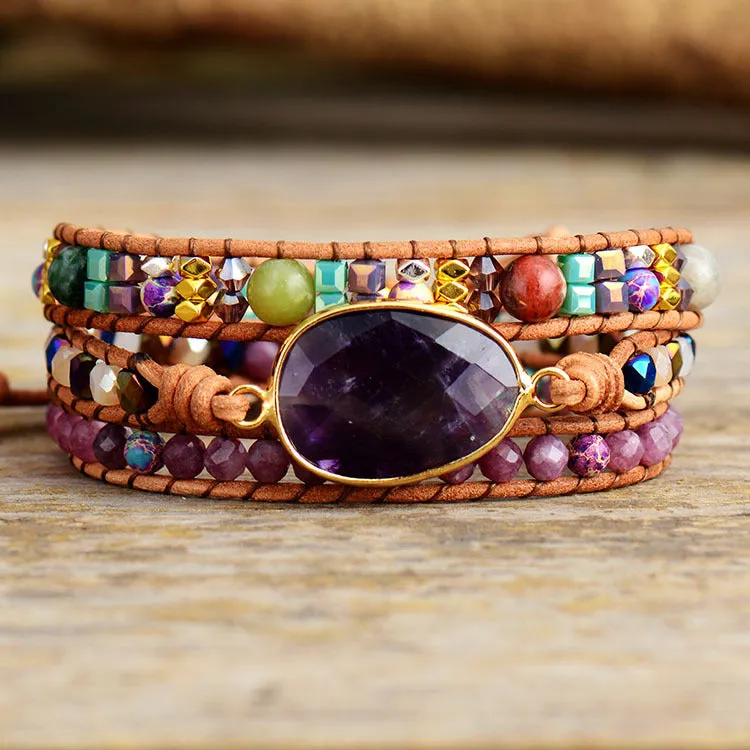 Amethyst Healing Bracelet Good Luck Friendship