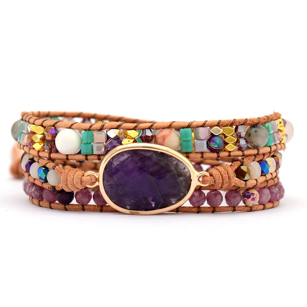 Amethyst Healing Bracelet Good Luck Friendship
