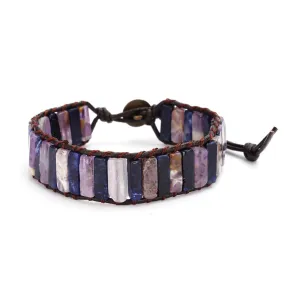 Amethyst Lapis Lazuli Bracelet Hand-Woven!!