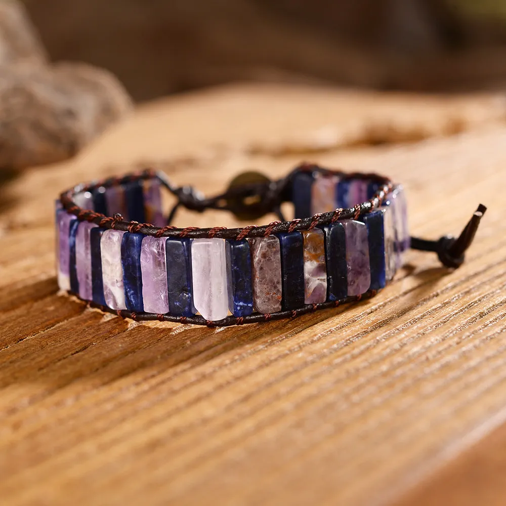 Amethyst Lapis Lazuli Bracelet Hand-Woven!!