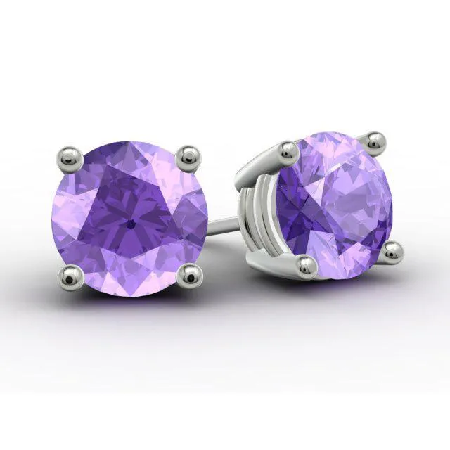 Amethyst Stud Earrings