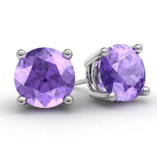 Amethyst Stud Earrings