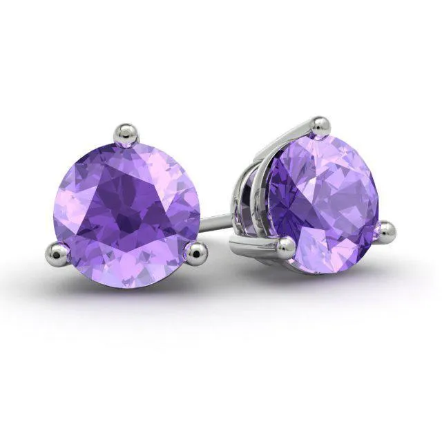 Amethyst Stud Earrings