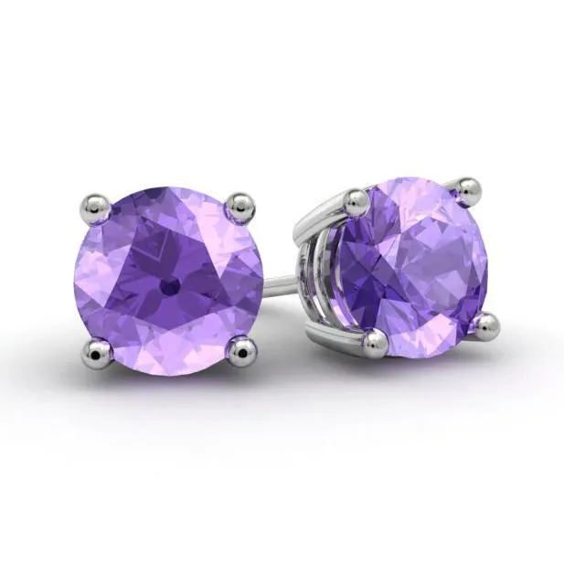 Amethyst Stud Earrings