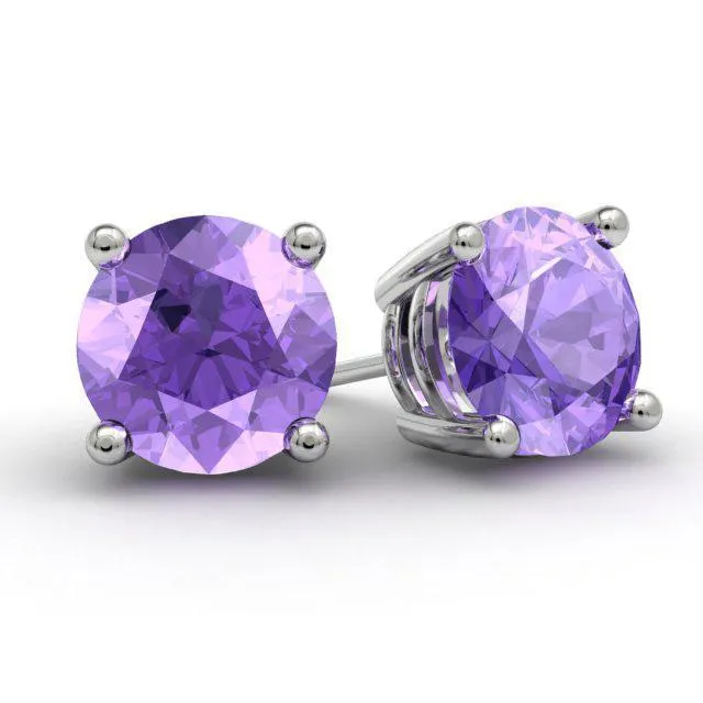 Amethyst Stud Earrings