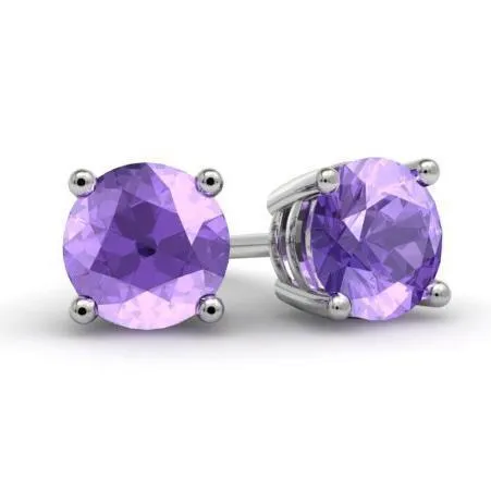 Amethyst Stud Earrings