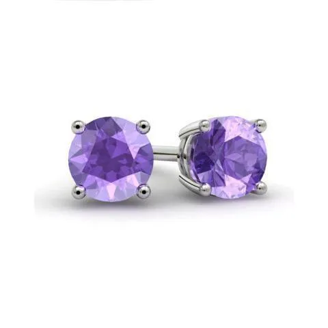 Amethyst Stud Earrings