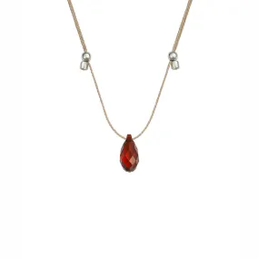 &Livy : Hyevibe Crystal Silk Slider Necklace in Smoked Amber