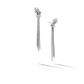 Angelika Long Drop Earrings with Pave Diamonds