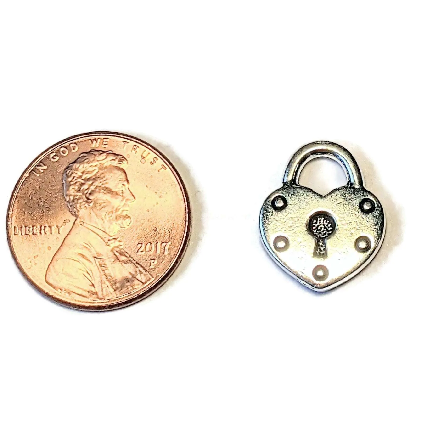 Antique Silver Heart Lock TierraCast®Charm