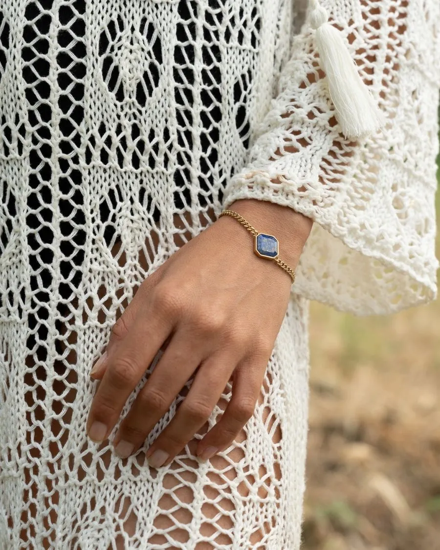 Armband - Lapislazuli - Gold - Für Sie