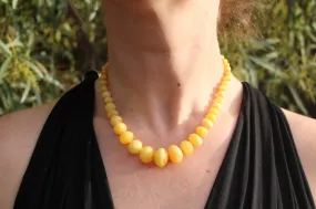 Baltic Amber Necklace Butterscotch Baroque Beads Natural Yellow Round Jewelry 16.9" 20.2 gram