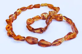 Baltic Amber Necklace Honey Sparkling Natural Beaded Jewelry 23.8" 37.8 gram