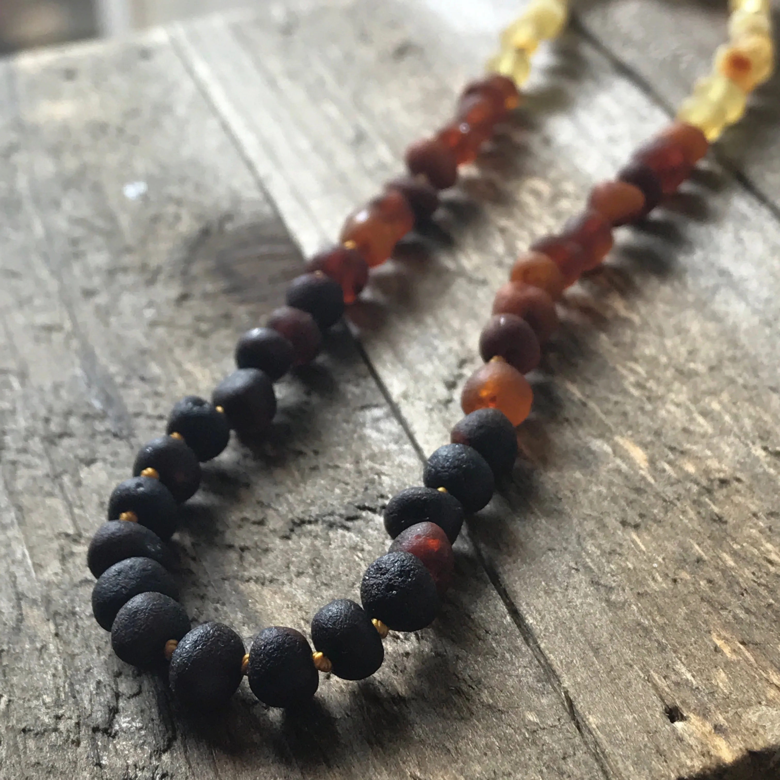 Baltic amber teething necklace