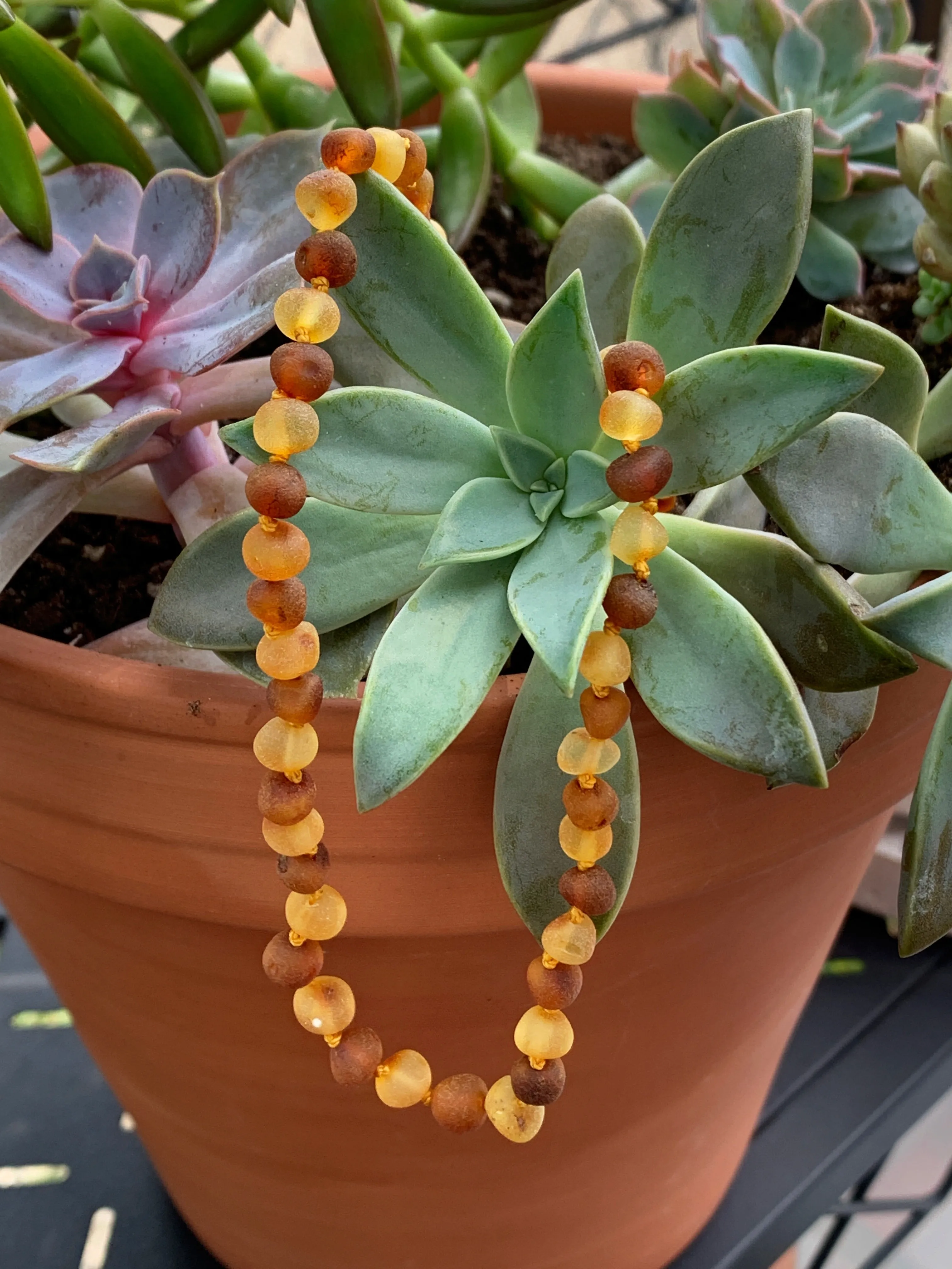 Baltic amber teething necklace