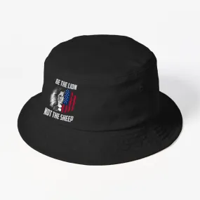 Be The Lion Not The Sheep Shirt Vintage American Flag Gift Bucket Hat