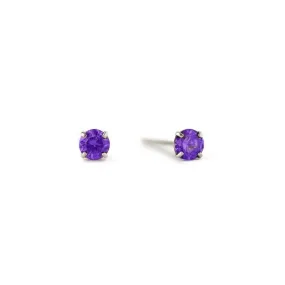 Birthstone Tiny Studs Amethyst