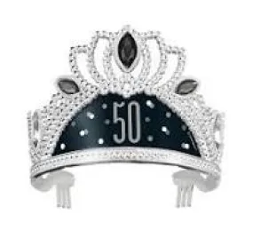 Black And Silver 50th Birthday Tiara