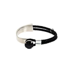 Black and Silver Queen Stone Bracelet