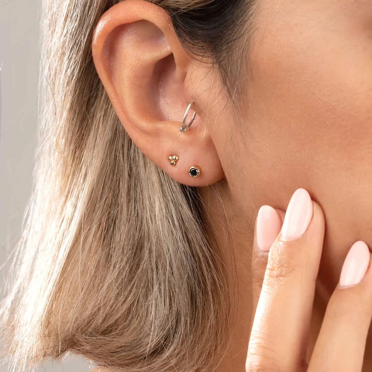 Black Luna Stud Earrings