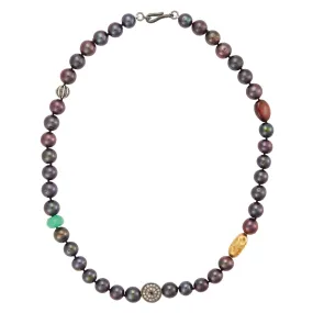 Black Pearl Beaded Necklace 72 (45cm)