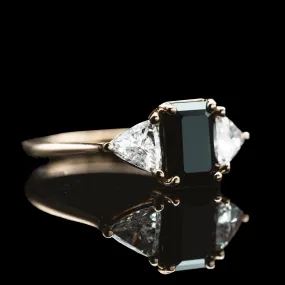 Black Sapphire and Diamond Ashes Ring