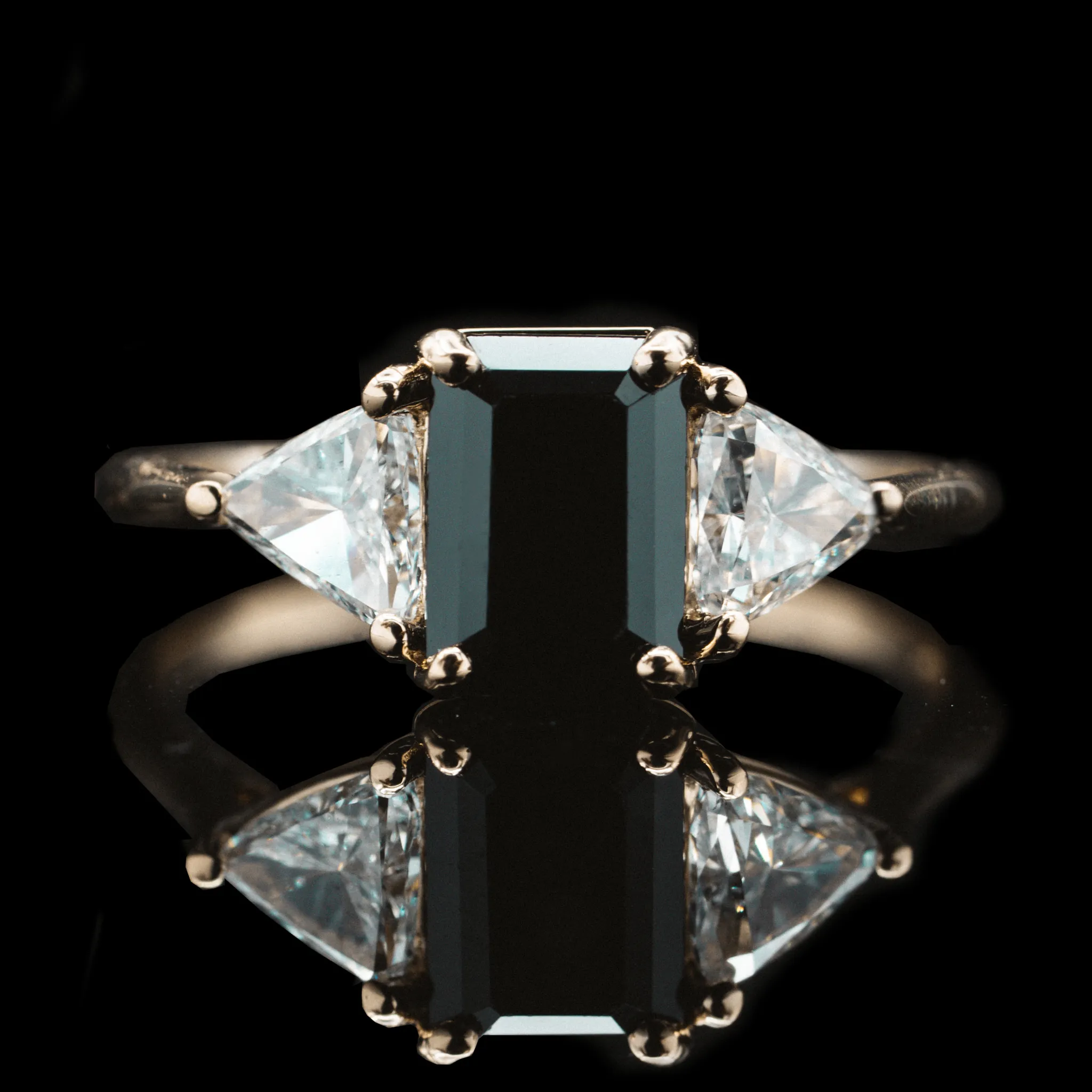 Black Sapphire and Diamond Ashes Ring