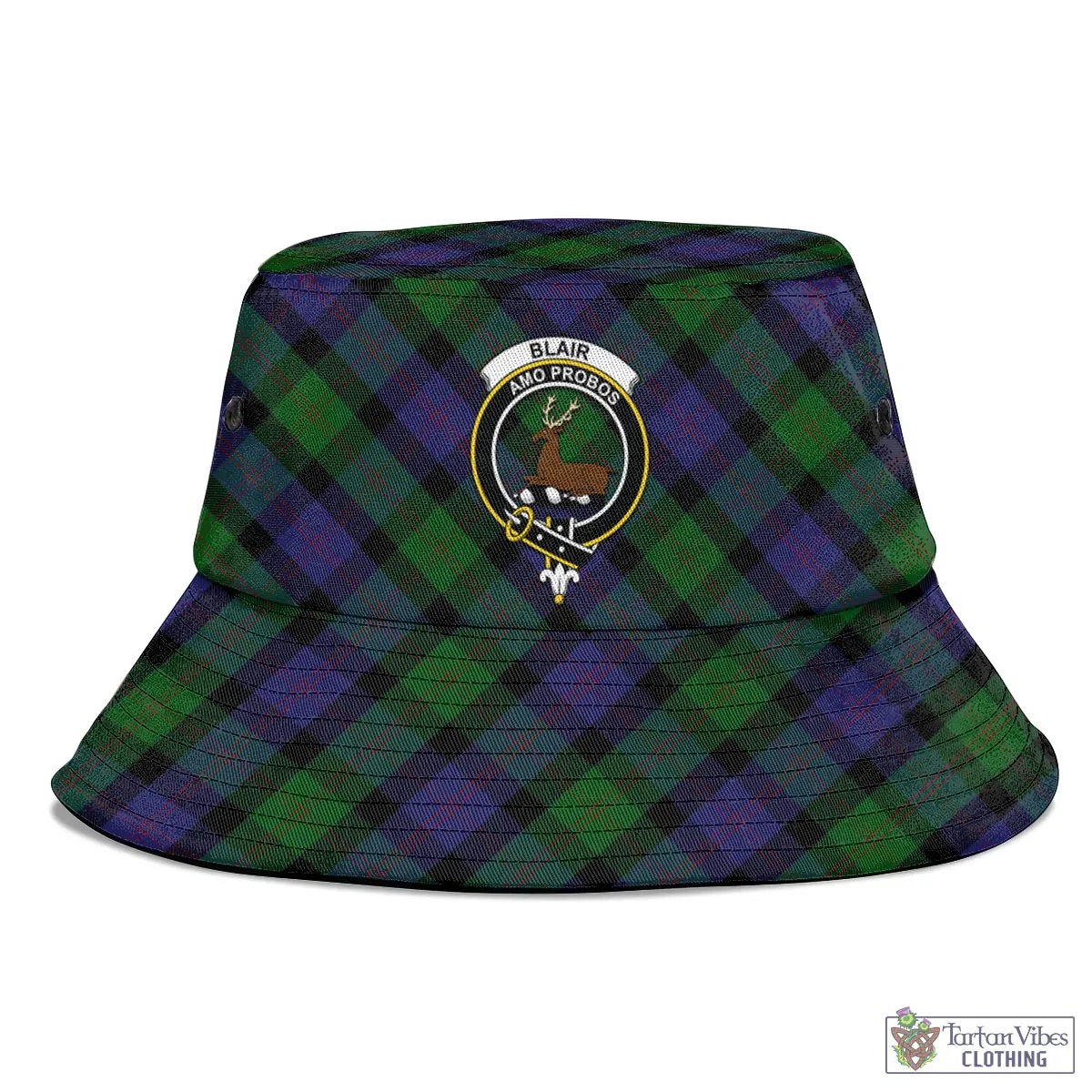 Blair Tartan Bucket Hat with Family Crest