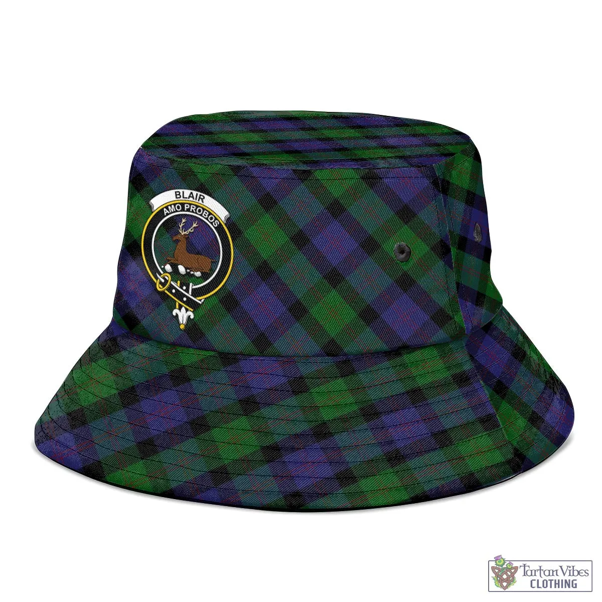 Blair Tartan Bucket Hat with Family Crest