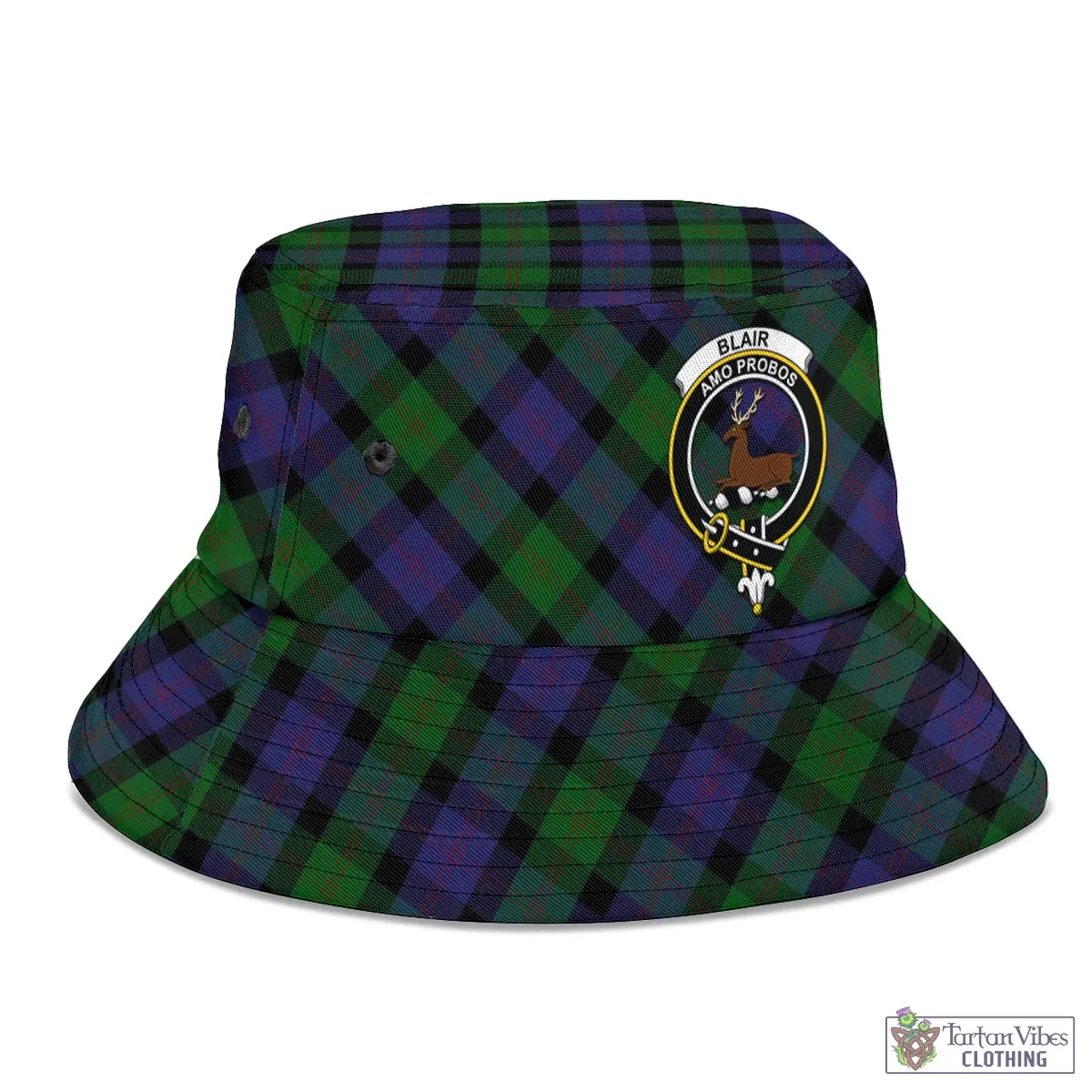 Blair Tartan Bucket Hat with Family Crest
